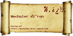 Wechsler Áron névjegykártya